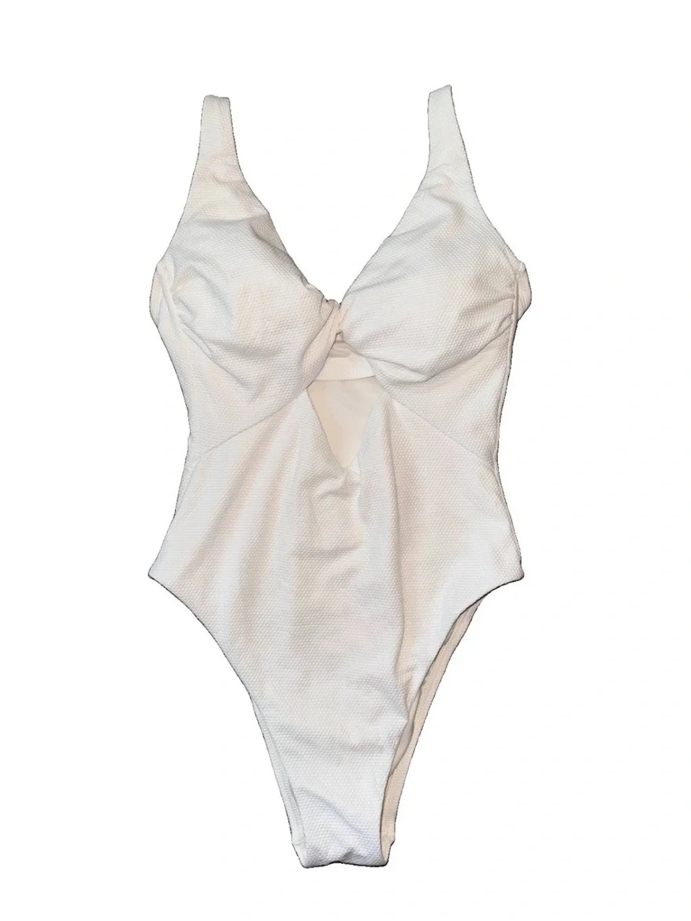 Shade & Shore White Textured Swim Top with Tag